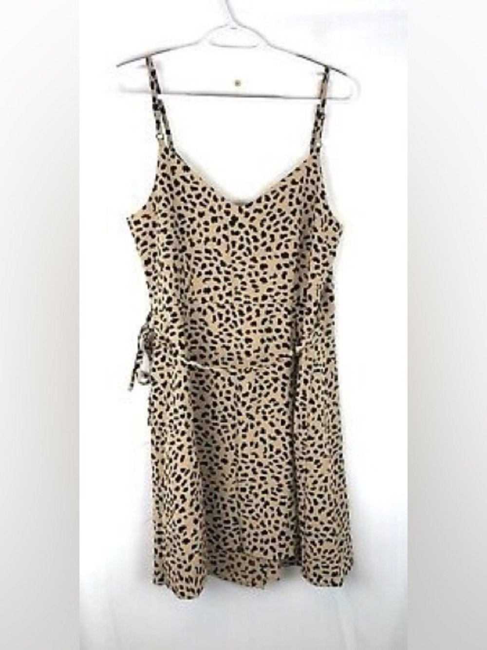 Sanctuary Leopard Wrap Mini Dress Beige Black Date Night Chic - Picture 6 of 8